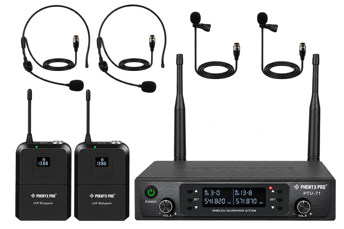 Phenyx Pro PTU-71-2B wireless headset microphone kit